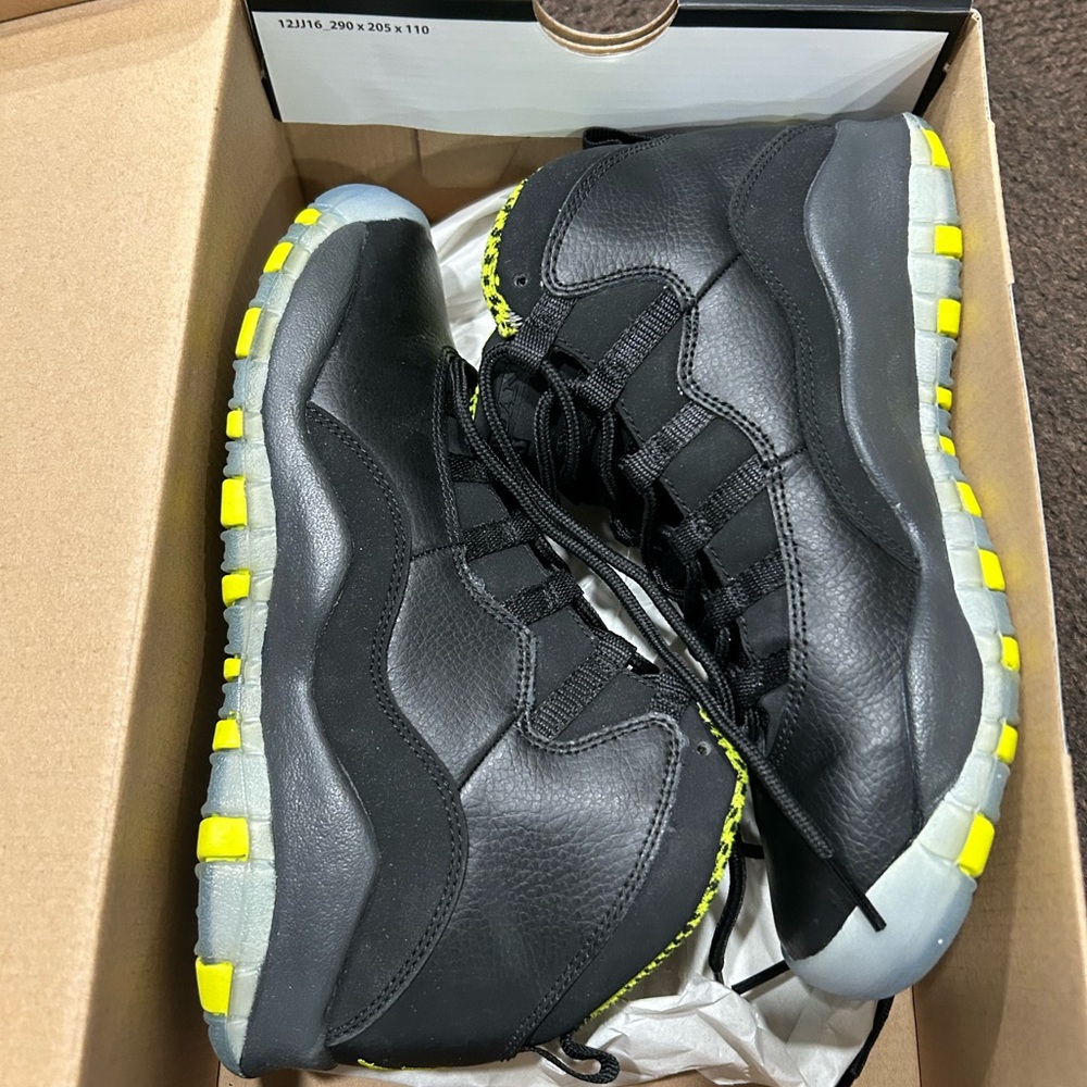 Jordan Black and Yellow Sneakers